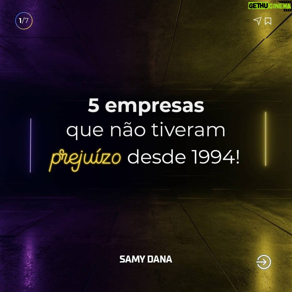 Samy Dana Instagram - Somente CINCO empresas não apresentaram nenhum prejuízo na bolsa brasileira desde o início do plano real até hoje. Grande destaque para o setor financeiro, que tem três representantes neste seleto grupo. Ou seja, todas elas passaram mais de 25 anos sem apresentar nenhum balanço trimestral negativo. Importante notar que algumas outras tiveram apenas poucos trimestres de prejuízo e também são excelentes empresas. Vem ver quais são! Você já tem alguma delas na carteira?