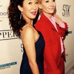Sandra Oh Instagram - Me & Anne @ #catfightfilm premiere. Note she's wearing red and I'm in blue. Totally didn't plan. When u see the film you'll get it.