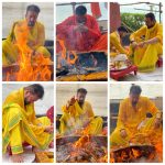 Sanjay Dutt Instagram - Held an auspicious havan for Navratra and offered prayers to the Goddess of wisdom, Baglamukhi Mata, for everyone's good health and happiness. May her pristine avatar shower blessings on all of you. Jai Maata Di 🙏🏻