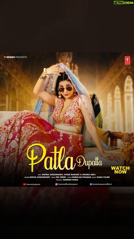 Sapna Choudhary Instagram - From the queen of desi swag comes another chart-topper! @itssapnachoudhary is back with #PatlaDupatta, serving up spicy beats and groovy moves that'll leave you craving more. @vivek_raghavofficial #DhanaAmli @i_shiva_choudhary @rk_crew_real @parhladphagna @nareshkaka @kakafilms #sapnachaudhary #TSeriesHaryanvi