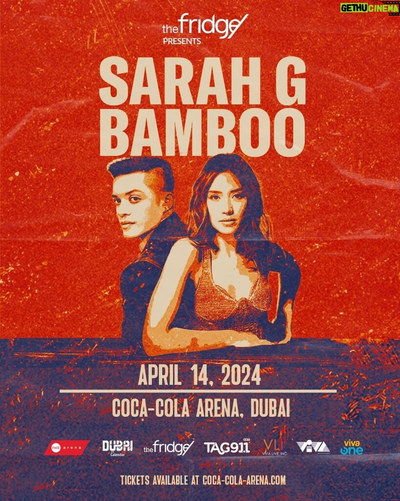 Sarah Geronimo Instagram - We’re ecstatic to reveal that phenomenal Filipino pop star, Sarah Geronimo and rock icon Bamboo, are joining forces to ignite the @cocacolaarena stage on Sunday 14 April! 🔥 Tickets are on sale now! Gear up for an electrifying collaboration from two of the Philippines’ biggest legends! 🎤✨ Presented by The Fridge, it’s a night you won’t want to miss! 🌟 Book your tickets via link in bio 🎟️ Coca-Cola Arena