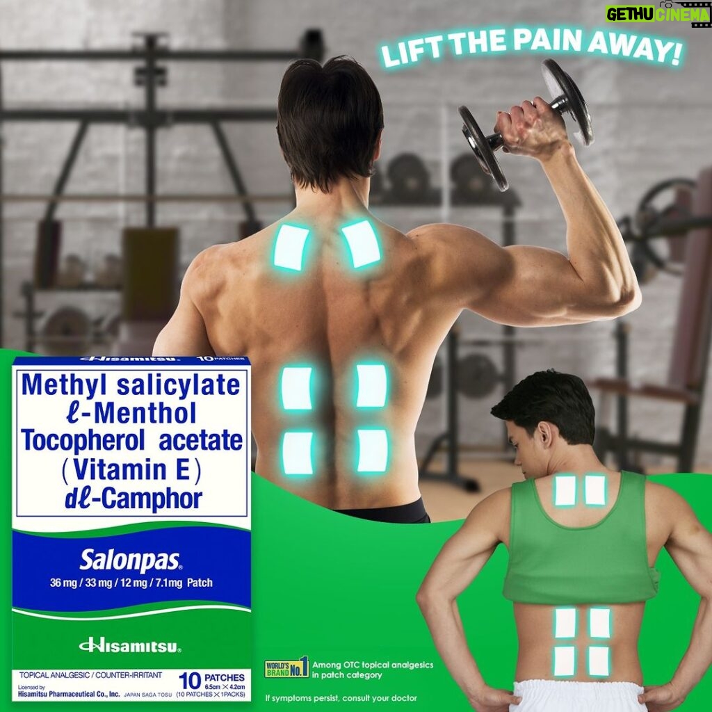 Sarah Geronimo Instagram - Don’t let body pains weigh you down. Mag-pain relief ka and use Methyl Salicylate + I-Menthol + Tocopherol Acetate (Vitamin E) + dl-Camphor (Salonpas). ASC Ref Code: H0116N112423S