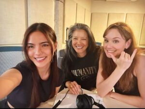Sarah Wayne Callies Instagram - 🎙 back to #aftershock with these gorgeous souls 🎙 @kellyhu 🤙🏾 @lovipoe 🤙🏾