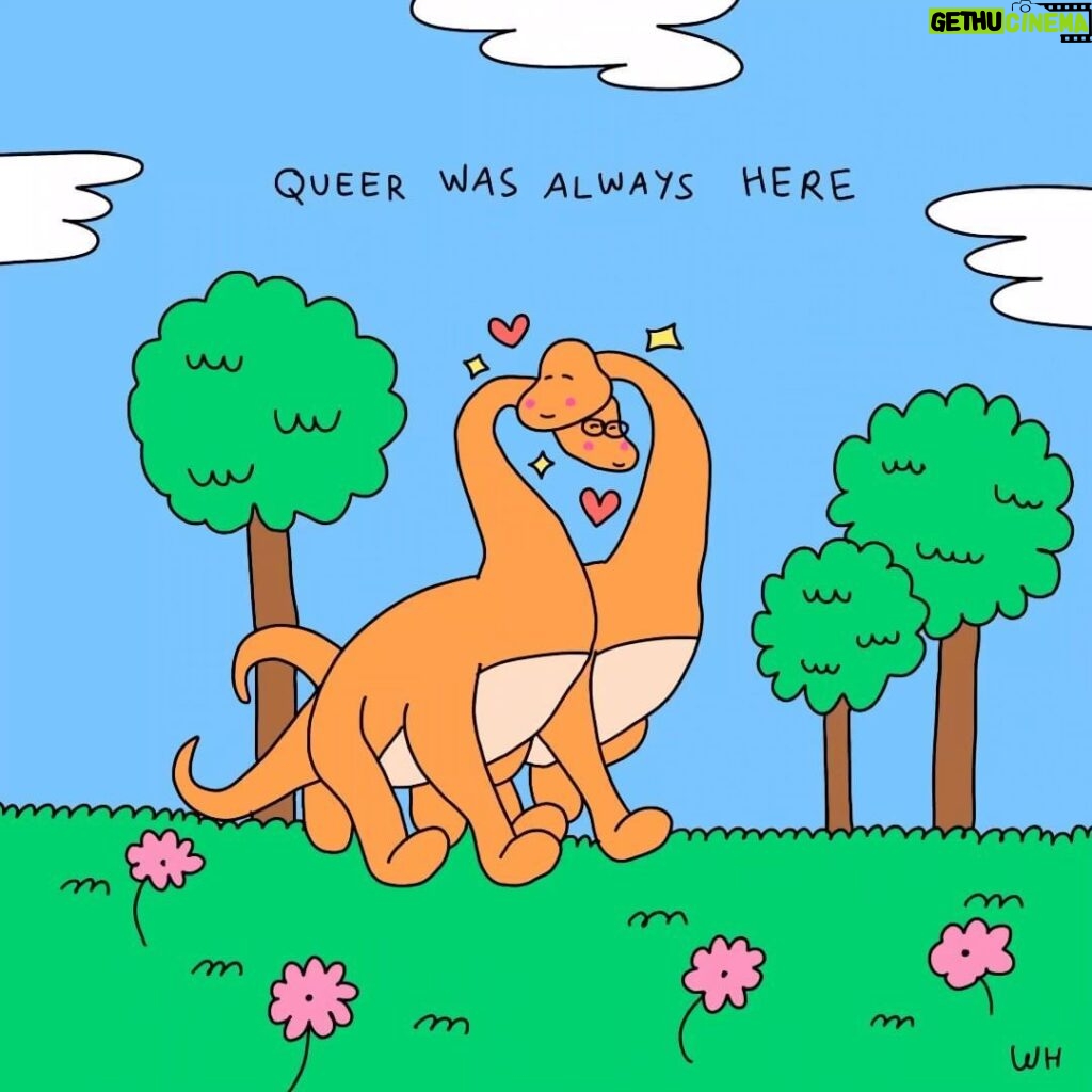 Sebastian Croft Instagram - queer was always here. a new community dedicated to queer joy, queer art, and queer history. created by @sebastiancroft & @connorwjessup more prehistoric love coming soon 🦕 animation by @hellomynameiswednesday dino design by @jamesedyates