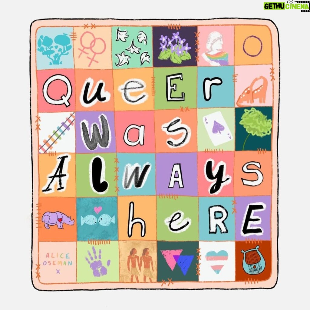 Sebastian Croft Instagram - Alice Oseman (aka creator of heartstopper + all round icon) has designed this limited edition t-shirt for @queerwasalwayshere and you can buy it right now! Alice’s art style exudes queer joy and we are SO excited that she has done this for us. The design is a sort of pride quilt, with each square containing a little bit of queer pride and history. As always 100% of the profits will go to helping queer refugees around the world with the help of our friends at @chooselove So if you want an adorable, high quality, super comfy t-shirt that all raises money for an incredible cause… it’s only available until the 21st of December. LINK IN BIO ✨🏳‍🌈🥳🏳‍⚧💓💫🍂💞🥰