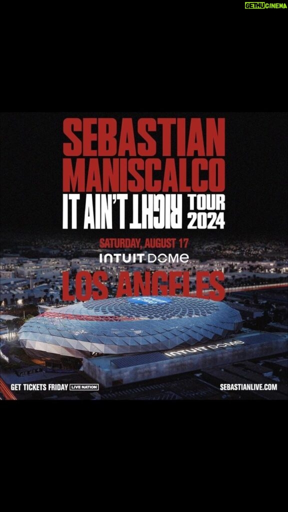 Sebastian Maniscalco Instagram - Presale tickets are happening RIGHT now with code: RIGHT for my August 17th show at @intuitdome! It Ain’t Right Tour 2024 tickets and info at SebastianLive.com Tell me what ain’t right in your town below. #ItAintRight