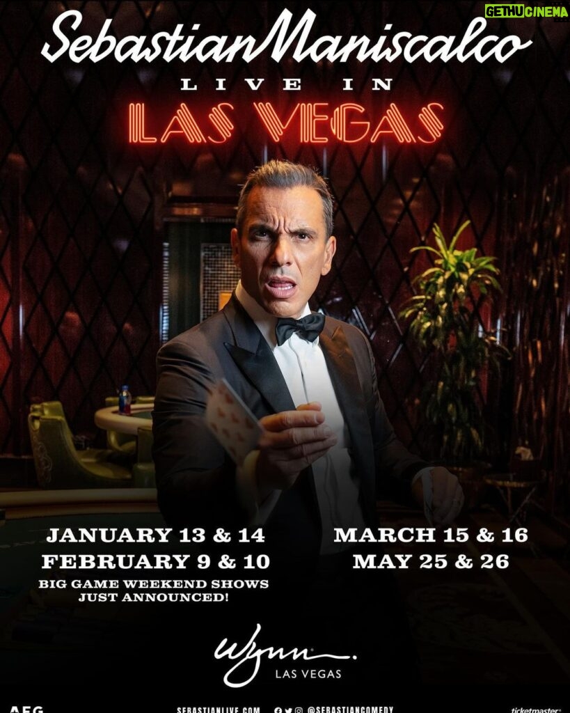 Sebastian Maniscalco Instagram - Drop your captions below. Tickets for LIVE IN LAS VEGAS are on sale now at SebastianLive.com Friday, February 9 (7:30PM, 10:30PM) Saturday, February 10 (7:30PM, 10:30PM)