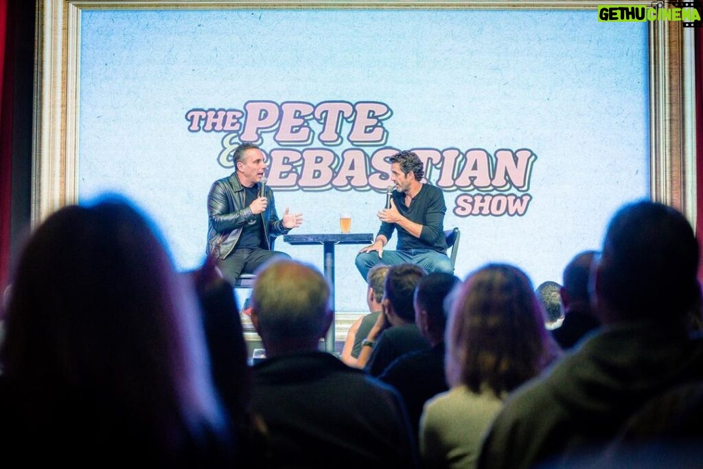 Sebastian Maniscalco Instagram - There's nothing like the feeling of being on stage at a comedy club. Thanks for coming out Monday night for a live recording of The Pete & Sebastian Show. Episode coming soon. Peaches not included.