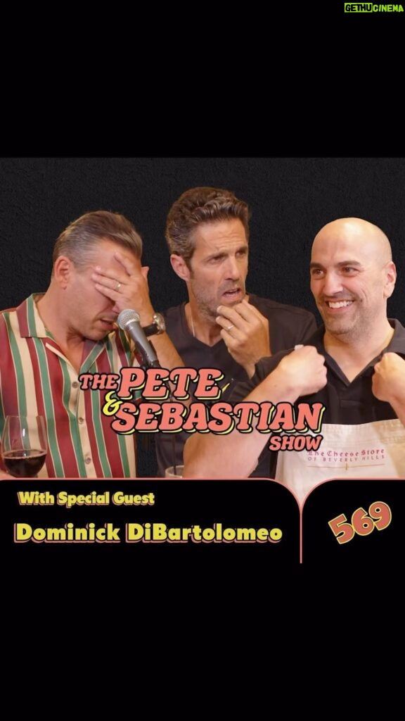 Sebastian Maniscalco Instagram - Did I have heart attack while recording? Find out at link in bio linktr.ee/thepeteandsebastianshow New #thepeteandsebastianshow with @petecorreale and special guest @domsfoods