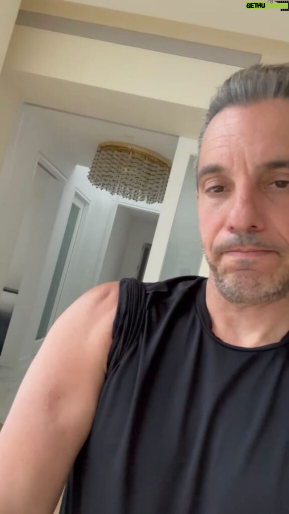 Sebastian Maniscalco Instagram - Where did my biceps go? is this 50? #AboutMyFather, in theaters Friday