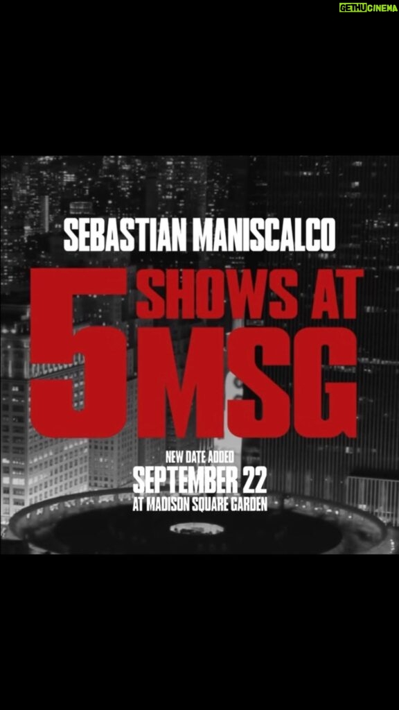 Sebastian Maniscalco Instagram - Presale tickets for my 5th show at @thegarden are available now! Get yours at SebastianLive.com and use code: RIGHT September 22 2024 Madison Square Garden New York, NY #ItAintRight