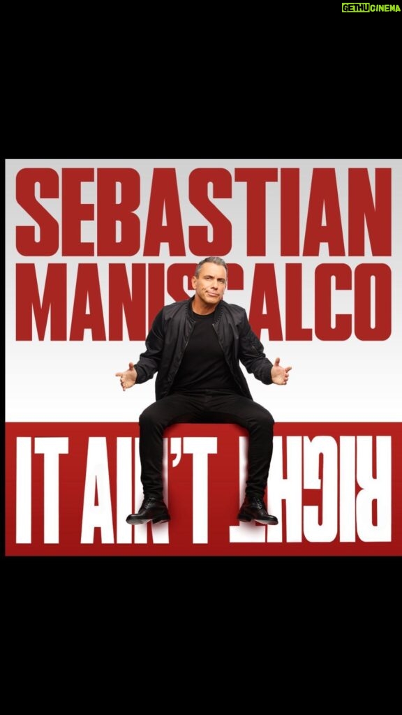 Sebastian Maniscalco Instagram - IT AIN’T RIGHT TOUR - ON SALE NOW! New material, new stage, same attitude. Get your tickets to my new tour at SebastianLive.com and I’ll see you in 2024. #ItAintRight