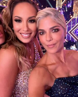 Selma Blair Instagram - Congratulations @charlidamelio. A genius of a dancer, elegant and kind, you deserve all the success in everything you engage in. I love you. What a time it has been. Lasting friends have been found, and I believe the adventures have only just begun. @itsshangela, you have enchanted us all. @gabby.windey, beyond adored, hysterical, and wonderful, you, with the legs to the North Pole. And @mrbradybaby, the one with limitless brilliance, each of you had proven to be the top shelf stuff! And the rest of us losers, I love you beyond. @sashafarber1 … I know where you live. 

Image Descriptions:

Image 1: Charli D’Amelio, Selma and Arthur are standing onstage at DWTS. Charli is on the left in a yellow dress with her dark hair pulled back holding the mirror ball trophy. Selma is standing in the middle in a blue dress with side cutouts, has short blonde hair and is holding her phone up taking a selfie with Charli and Arthur. Arthur has brown hair and is standing on the right wearing all white looking up at camera.

Image 2: Arthur is standing on left while Teresa Giuduce, who is wearing a short gold dress, leans down and kisses him on cheek.

Image 3: Daniel Durant has brown hair and is standing on the left in a blue shirt next to Selma. They are on the ballroom floor.

Image 4: Selma is sitting on the left while Wayne Brady stands on the right wearing a gold jacket.

Image 5: Arthur is standing on the stairs outside wearing a mask while Gabby Windey is kneeling down next to him. She is wearing red and black.

Image 6: Arthur is standing on stage hugging Shangela.

Image 7: Cheryl Burke is on the left. She has light brown hair and is wearing a one shoulder sparkly dress. Selma is next to her on the right. 

Image 8: Selma is on the left holding a drink while looking up at Sasha. He is seated and has dark hair and a dark shirt.

Image 9: Selma is on the left looking at the camera smiling. She is next to Jordin Sparks who has long dark hair pulled back and is wearing a gold dress. 

Image 10: Video of Selma and Arthur going outside while members of the DWTS crew applaud her.