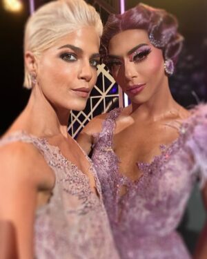 Selma Blair Instagram - My final waltz. Girlhood dreams realized. And making new friends in all of you is my honor. And I hold you all dear. Forever. From the first week to the last.♥️ @dancingwiththestars @disneyplus 

Image one: Selma has short blonde hair and is wearing a long pink dress while holding a cane in her left hand and being lifted and held in the air. 

Image two: Selma and Sasha are dancing on stage while Selma’s pink dress twirls.

Image three: Jessie James Decker has long brown hair and is smiling while standing behind Selma to her left.

Image four: Gabby Whitney has long brown hair and is smiling while standing next Selma to her left.

Image five: Selma stands on the left with her arm around Joseph Baena whole is smiling and wearing a white tank top.

Image six: Jordin Sparks is on the left wearing a white dress and smiling. Emma Slater, standing in the middle, has long blonde hair and is smiling. Selma is standing on the right smiling.

Image seven: Carrie Ann Inaba stands on stage on the left with her hair up and parted in the middle while Selma is on the right.

Image eight: Arthur is a standing on the left in a white shirt and has short brown hair. Ruby Rose also has short brown hair and is standing in the middle with her arms around Arthur and Selma.

Image nine: Selma has slicked back short blonde hair and is standing on the left in a pink dress. Shangela is on the right wearing a purple dress with her short dark hair styled with waves. 

Image ten: Photo of the cast on stage taken from balcony. Selma stands in the middle wearing a long pink dress.