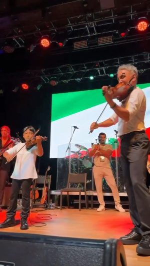 Shadmehr Aghili Instagram - My first time performing on stage with daddy @realshadmehr 
#zanzendegiazadi #womanlifefreedom