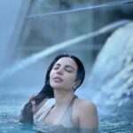 Shama Sikander Instagram - In Bliss😇….. DND!!! . . . #hotspring #pool #outdoorpool #heatedpool #shamasikander