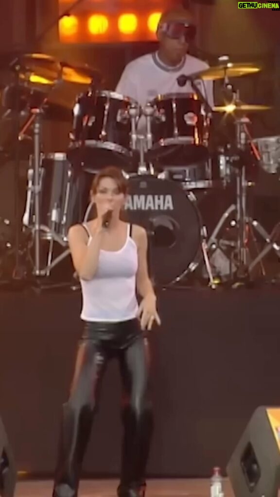 Shania Twain Instagram - I remember this day so well - Party In The (Hyde) Park, 1999! It was super hot so I wanted to be sporty to be able to bounce around the stage! 😅 ...I better start thinking about my outfit for @bsthydepark Hyde Park