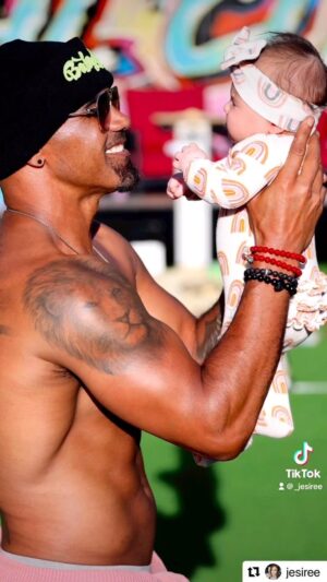 Shemar Moore Instagram - My first FATHERS DAY …. My boo said it best, Daddy does look good on me 🤷🏽‍♂️😜 @jesiree thank you for giving me the rest of my life.  Our little Baby Girl Frankie ❤️❤️