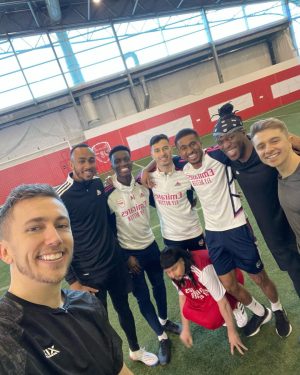 Simon Minter Instagram - Spent the day teaching football to these guys.