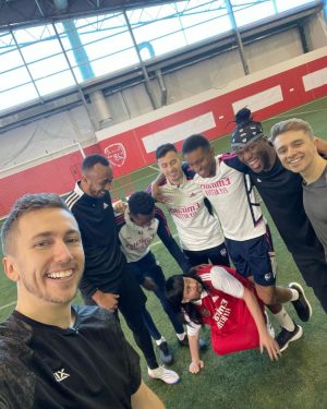 Simon Minter Instagram - Spent the day teaching football to these guys.