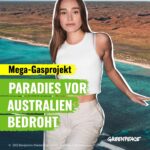 Sina Deinert Instagram - (english below) Von dem Mega-Gasprojekt betroffen sind besonders der Montebello Marine Park und das Dampier-Archipel - das Gebiet mit der wohl größten marinen Artenvielfalt Westaustraliens. Neben Walen sind durch das Mega-Gasprojekt auch Haie, Dugongs, Meeresschildkröten und Korallen bedroht - viele davon stehen auf der Roten Liste gefährdeter Arten. 🦈🪸🐠🐋😭 Bereits der Regelbetrieb würde die wunderschöne Meeresumwelt mit Lärm und Verschmutzungen verpesten. Über all dem schwebt zudem die enorme Gefahr verheerender Unfälle! Die Folgen für die Artenvielfalt wären fatal.💥😤🤬 Noch haben wir die Chance, das zerstörerische Projekt zu verhindern! Du bist aus Deutschland? Unterzeichne die Petition zum Stopp aller neuen Gasbohrungen mit deutscher Beteiligung (Den Link findest du in der Bio von @greenpeace.de!). _____ The areas affected include the Montebello Marine Park and the Dampier Archipelago - a marine biodiversity HOTSPOT of Australia . In addition to whales, other animals such as sharks, dugongs, sea turtles and corals are threatened by the mega gas project. Many of them are already on the Red List of Threatened Species. 🦈🪸🐠🐋😭 The regular operation alone would pollute the beautiful marine environment with noise and contaminants. Last but not least: There is a constant enormous danger of fatal accidents: The consequences for biodiversity and the environment would be devastating! Good news: We still have the chance to prevent this destructive project! Follower @greenpeaceap to follow the journey against Woodsides dangerous plans and sign their petition! 📸: © (M) @benjamindiedering; Lewis Burnett / Greenpeace #NoNewGas #WhalesNotWoodside #SaveTheWhales Western Australia