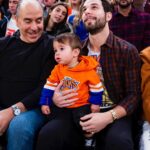 Skylar Astin Instagram - Luca On Ice / Luca Courtside / Luca On The Tron 🏀 ⛸️ 💙 📸 @mfarsi for @thegarden Madison Square Garden