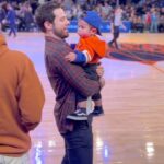 Skylar Astin Instagram - Luca On Ice / Luca Courtside / Luca On The Tron 🏀 ⛸️ 💙 📸 @mfarsi for @thegarden Madison Square Garden