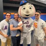 Skylar Astin Instagram - Luca’s first Met game was a great success! Took in some batting practice, met Mr Met, and even caught a foul ball! Citi Field
