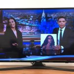 Solange Instagram - look who’s lil scary ass conquered their fears and showed up to talk about they lil film 🖤🥴 ty @trevornoah 🖤🖤🌹🌹 The Daily Show With Trevor Noah
