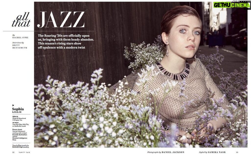 Sophia Lillis Instagram - So honored to be a part of Vanity Fair’s All that Jazz piece in the March 2020 issue! Link in bio. @vanityfair Photographer: @studio_jackson Stylist: @samiranasr Interviews: @britthennemuth