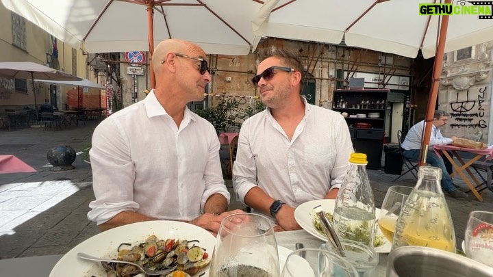 Stanley Tucci Instagram - At lunch with Matt B. Day off.