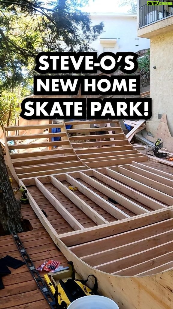 Steve-O Instagram - All kidding aside, I love skateboarding and I’m unbelievably excited about my new ramp! It still doesn’t have the top surface layer, but @garrettginner and I threw down very first session yesterday… so fuckin fun!!!