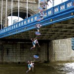 Steve-O Instagram - I was detained by police after doing this jump off the Tower Of London Bridge yesterday, but they were totally cool, and understood that I’m just super excited to be taping my THIRD (and craziest by far) comedy special on Friday, July 14 in London (where I was born!) This incredible photo sequence was shot by @petejobson, and the photo from above was shot by @mikechudley. What an epic day yesterday was! PS— the video of this is in my stories!