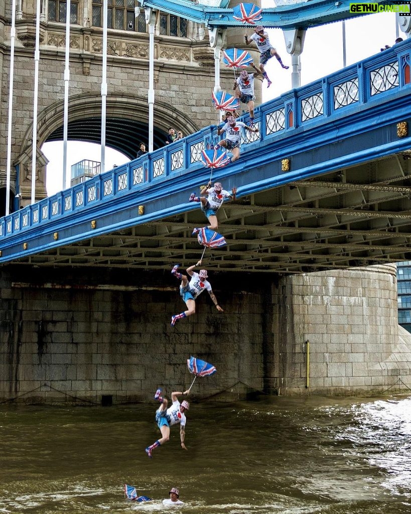 Steve-O Instagram - I was detained by police after doing this jump off the Tower Of London Bridge yesterday, but they were totally cool, and understood that I’m just super excited to be taping my THIRD (and craziest by far) comedy special on Friday, July 14 in London (where I was born!) This incredible photo sequence was shot by @petejobson, and the photo from above was shot by @mikechudley. What an epic day yesterday was! PS— the video of this is in my stories!