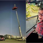 Steve-O Instagram - I’m in that car RIGHT NOW, hanging 100ft above the @ufc headquarters, and I will remain in here until the @ufc fights are about to start at 1pm PST today (Saturday). I came to Las Vegas for my show at the Virgin Casino Theater this Sunday (tomorrow) and I told @danawhite my idea for sleeping in my car while hanging from a crane… and he said I could do it here. That was TWO DAYS AGO, and (thanks to @theotherguysllc) we already put it together from scratch!!! I can never thank @danawhite enough, what an unbelievable honor to be bros with him. I’m crashing out now, but cruise by the @ufc APEX for a selfie with me (I’ll climb back on the roof of the car up here around 11am or noon, and hit the link in my bio for tickets to my show in Vegas tomorrow (Sunday), and everyone tune in for the fights at 1pm PST!