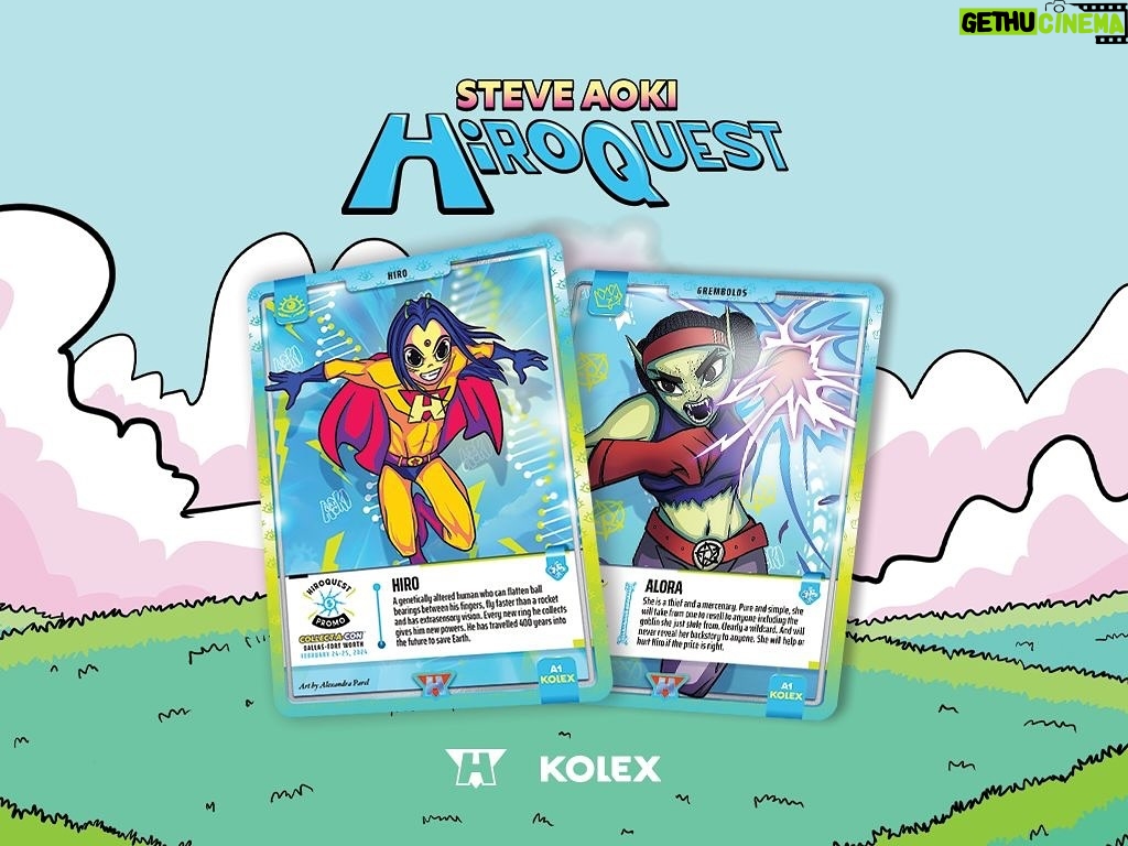 Steve Aoki Instagram - Don’t miss out on grabbing the very first and second cards of our awesome 12-card @collect_a_con digital promo set! 🔥 Just download the @kolexgg app, sign up, and claim your cards in the HiROQUEST section’s ‘quest’ tab today! Collect them all to redeem physical cards! Hurry, claim ends March 10th, 11:59 pm PT! 🚀🎉