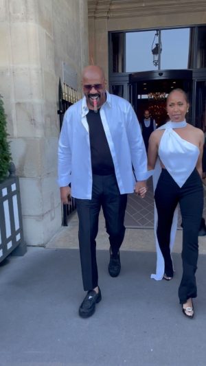 Steve Harvey Instagram - Date Night in Paris 🖤