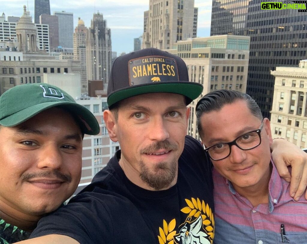 Steve Howey Instagram - With my sons Oscar and Ralphie in Chicago #shameless #crew #pa #props Chicago, Illinois