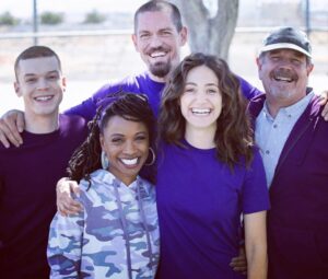 Steve Howey Instagram - I’m wearing purple today with some of my #shameless family to show support of the LGBTQ youth and community. #spiritday #purple #lgbtq #shoyourspirit