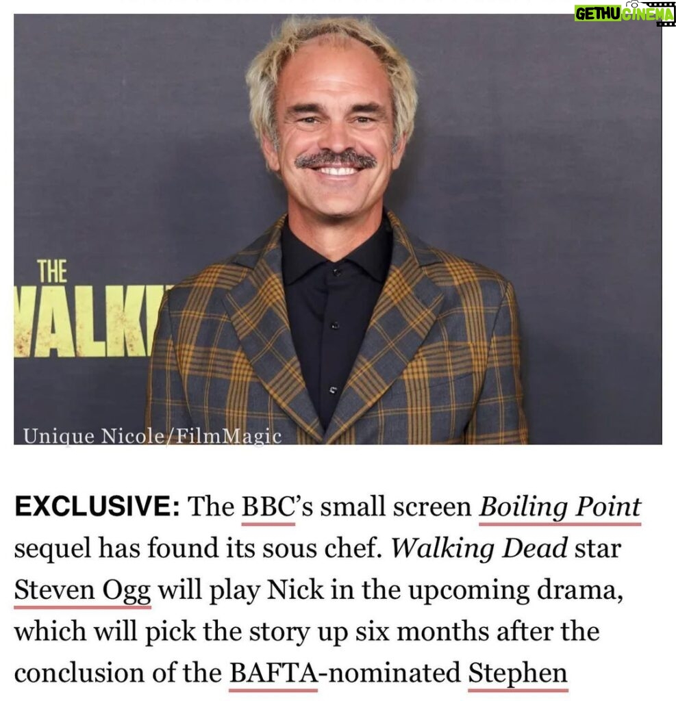 Steven Ogg Instagram - So excited and equally so proud/thrilled with this!! Call it manifesting or just pure hustle and grind, but definitely call it DREAMS CAN COME TRUE!! I reached out to @barantini soon after watching his brilliant film BOILING POINT (it also has one of my all time favorite actors - @stephengraham1973 who alongside the entire cast did such incredible/inspiring work!!) I always love to acknowledge and thank, when possible, ANY artist or artists that have inspired me to keep going…to reach for the things I want especially during a low or when wanting to throw in the ol towel. Philip and I began some wee banter over a year ago…and now here we are - with THIS!! You CAN make it happen! You just have to keep grinding away and reach out for what you want! So grateful/honored to be invited into this kitchen! Thank you @barantini @stephengraham1973 @hesterruoff @bbc @boilingpointfilmandtv and ALL!! Here I come UK!!! Let’s do this! #grateful #thankful #boilingpointfilm #kitchen