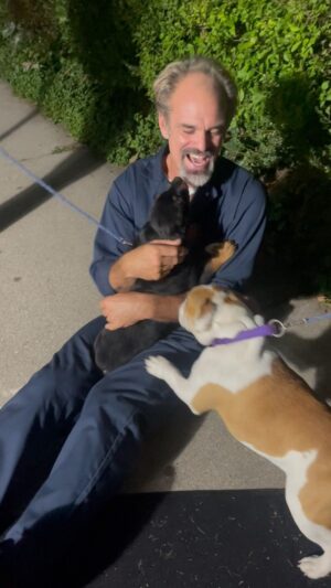 Steven Ogg Instagram - That’s why they call it puppy love. ALWAYS REMEMBER to adopt/rescue animals! #adoptdontshop #puppylove