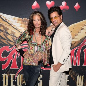 Steven Tyler Instagram - APPARENTLY IT’S A FULL HOUSE TONIGHT... RIPPING IT UP WITH UNCLE JESSE @johnstamos AND DANCING WITH @juleshough #DEUCESAREWILD @aerosmith
📷@zack.whitford