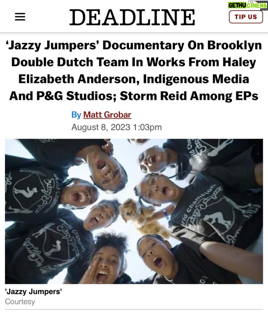 Storm Reid Instagram - a true collaborative honor between @proctergamble Studios, @aseedandwings, and Indigenous Media (@indigenous.) we produced this documentary highlighting Brooklyn’s Double Dutch Coach Toni and the Jazzy Jumper's. 🥹🤍 Los Angeles, California