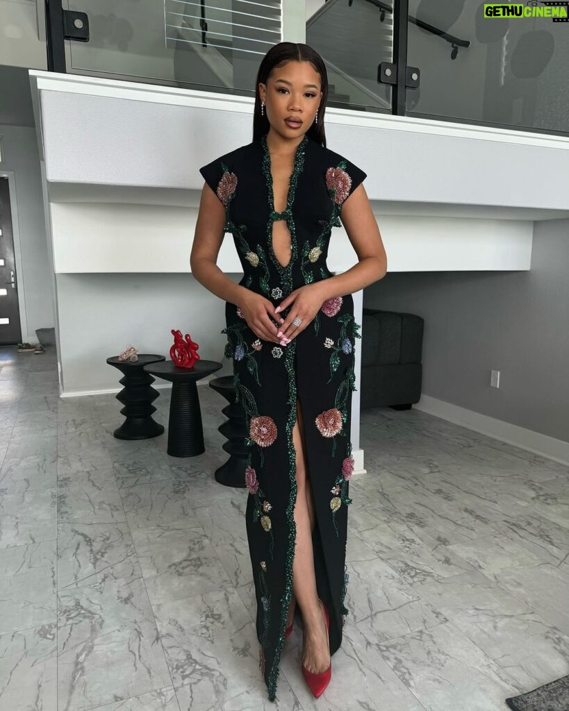 Storm Reid Instagram - custom @balmain for @sagawards ‘24 🖤💐 Los Angeles, California