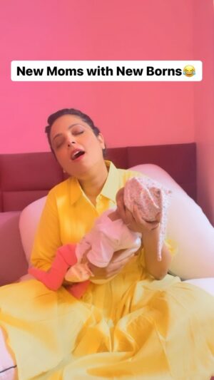 Sugandha Mishra Instagram - Cant get over my baby's fragrance 🤩🤪🧿
.
.
#baby #momlife #mom #babygirl #lol #omg #comedy #reels #love #sugandhamishra