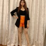 Sugandha Mishra Instagram - Orange is new 🖤 . . #dxb #swipeleft #couplegoals #powercouple #orange #black #orangeisthenewblack #dubai #instapic #pose #love #versace Palazzo Versace Dubai