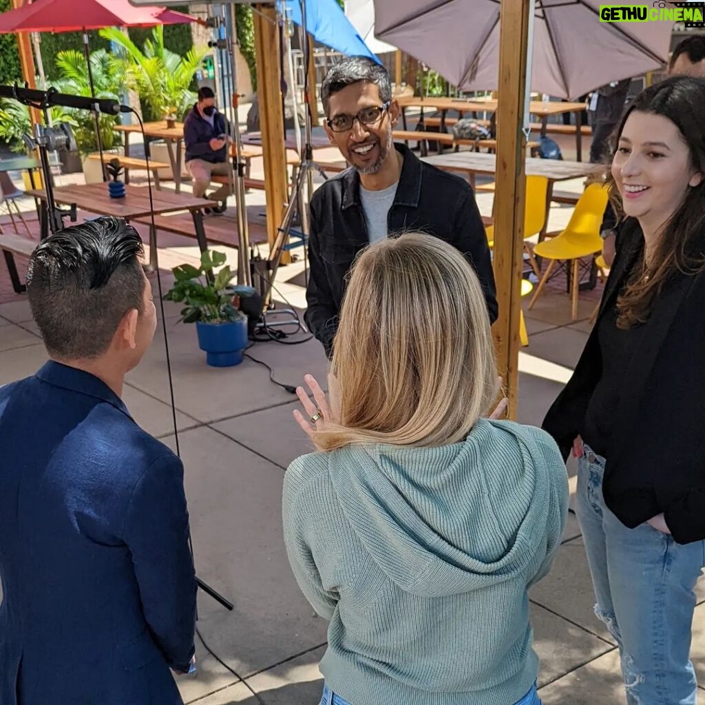 Sundar Pichai Instagram - So much fun to meet @michaeljosh @ijustine @nbtjacklyn after the #GoogleIO keynote this week. Must admit they taught me a thing or two about filming @youtube videos:) Shoreline Amphitheatre At Mountain View