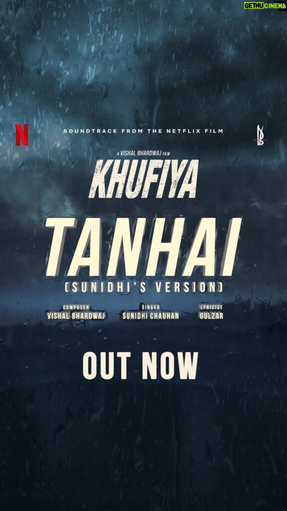 Sunidhi Chauhan Instagram - Sunidhi Chauhan, Vishal Bhardwaj and Gulzar Saab join forces yet again to bring #Tanhai, where love and loneliness blend in the downpour of memories. Both lovers, separated by time and distance, seek solace in the rainy season, yearning for a reunion! Watch now on #VBMusic! #Khufiya #MusicVideo #KhufiyaOnNetflix
