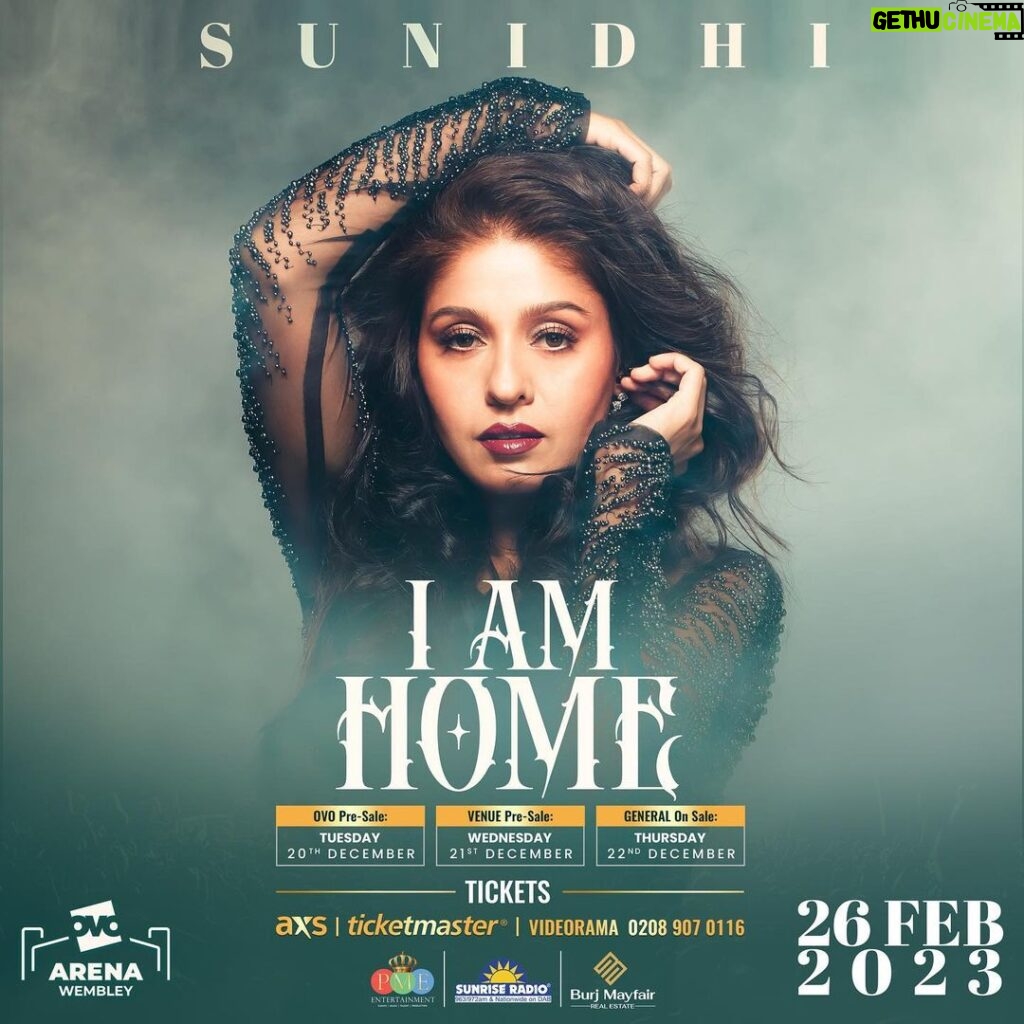 Sunidhi Chauhan Instagram - London!!! Here I come❤️❤️❤️👊🏽 See you on the 26th February 2023! Brought to you by PME Entertainment & Burj Mayfair. Radio partner: Sunrise Radio Tickets OVO Pre-Sale: Tuesday 20th December, 2022. Venue Pre- Sale: Wednesday 21st December, 2022. General On Sale: Thursday 22nd December, 2022. OVO Arena Wembley | @the british asian trust | Barnardo's |