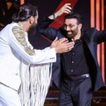 Sunny Deol Instagram - All smiles…. Forever! Some moments from #ZeeCineAwards Night, was fun and emotional to recreate memories and be all on the stage TOGETHER and celebrate us!! ❤️❤️❤️ Congratulations to Bob and Rajveer, proud moment for all of us.